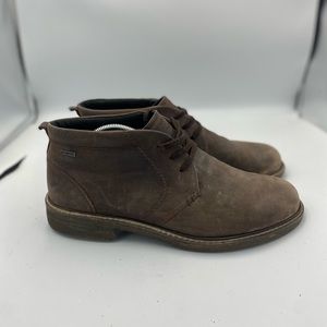 Men’s Size 44 (10-10.5) Ecco x Gore Tex Chukka Boots Shoes Used Brown Leather